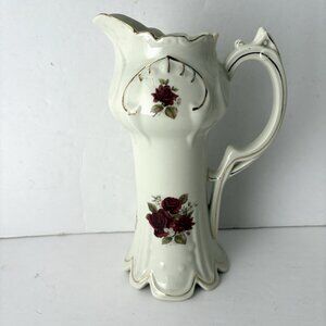FORMALITIES by BAUM BROS Vintage Porcelain Pitcher Vase 10" Tall Rose Collection